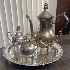 Vintage 1960’s 4 Piece Silver Tea Set - English Silver Mfg Co -